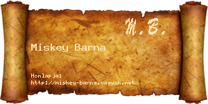 Miskey Barna névjegykártya